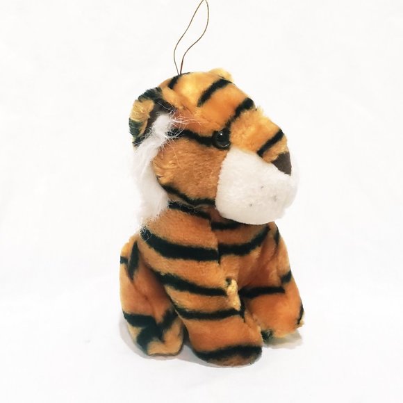 Tiger Sitting up Orange Black Plush Stuffed Animal Toy 7" Wild Cat - Picture 2 of 9